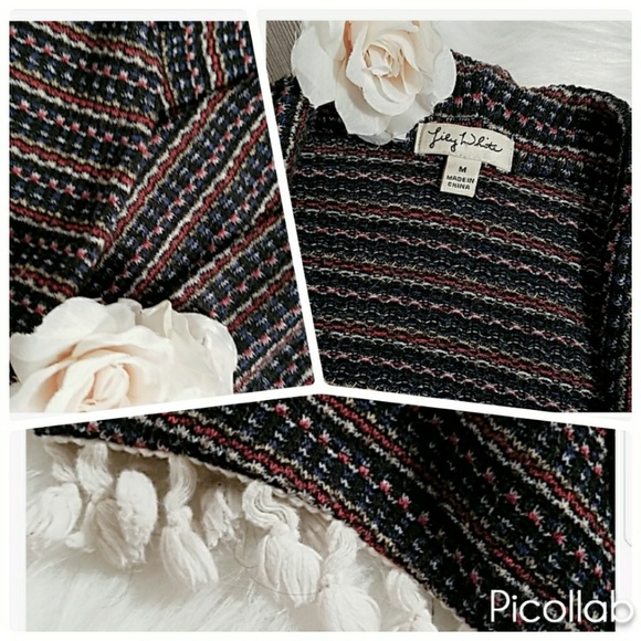 Lily White Open Front/Tassel Cardigan - Picture 3 of 4